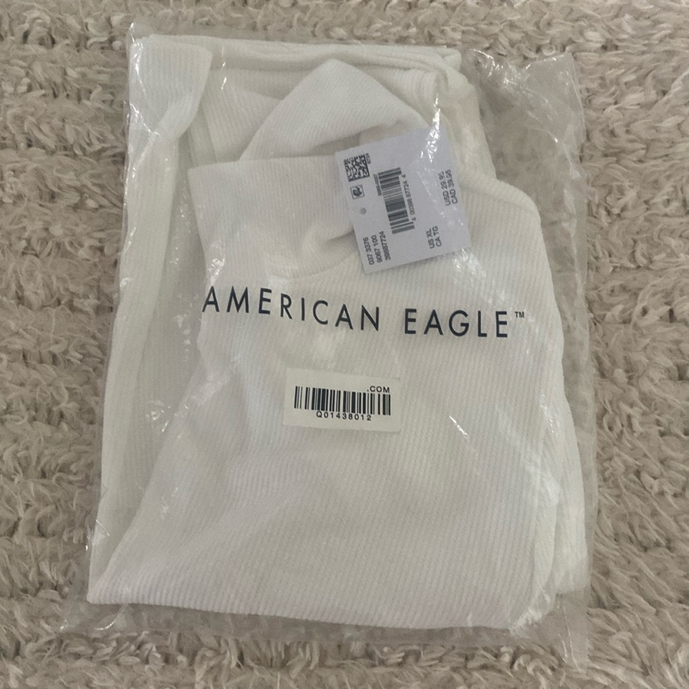 AE Long-Sleeve Cropped Hey Baby Mock Neck Tee - Size XL